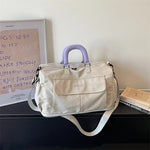 Weekender Duffle Bag Canvas Multiple Pockets & Adjustable Shoulder Strap