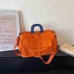 Weekender Duffle Bag Canvas Multiple Pockets & Adjustable Shoulder Strap