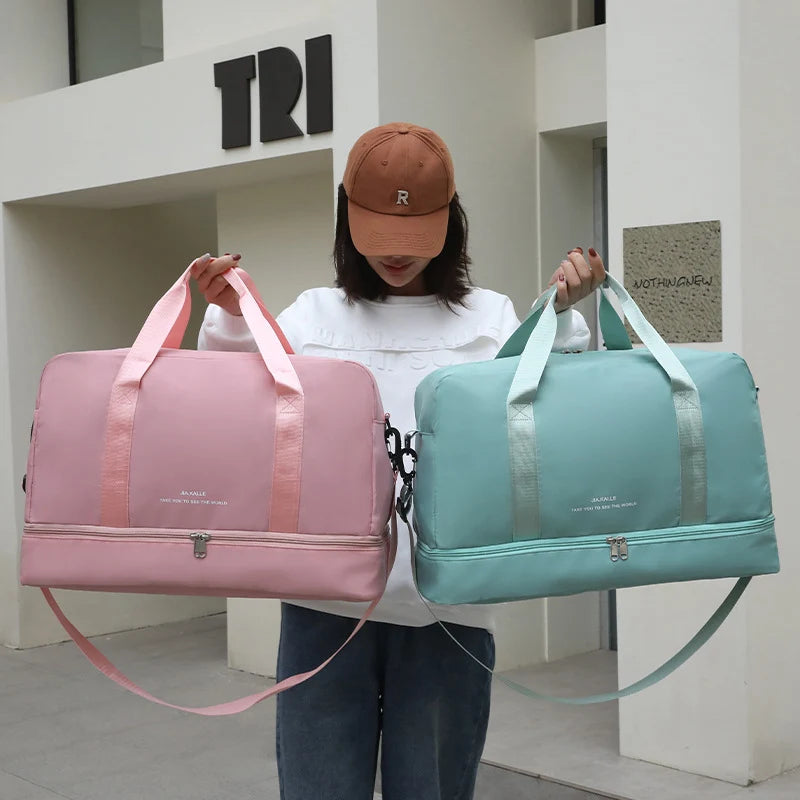 Weekender Duffle Multi-Pocket Water-Resistant Padded Handles & Adjustable Strap