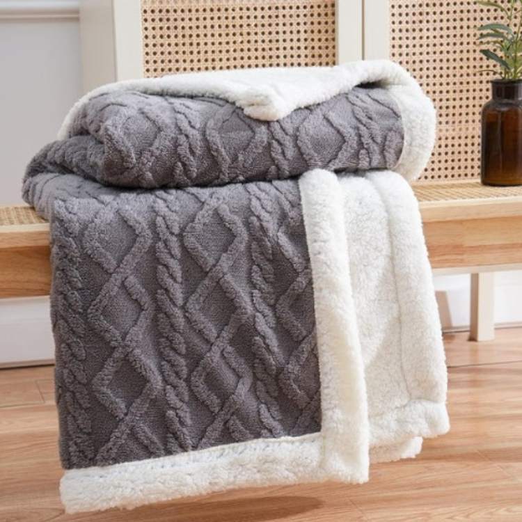 Weighted Blanket Sherpa Glass Bead Filling Machine Washable