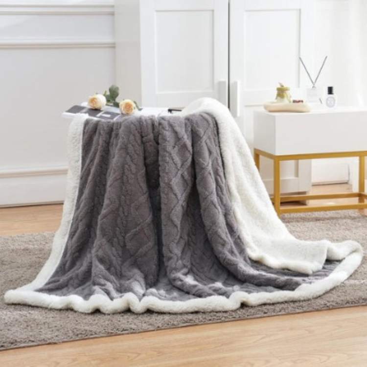 Weighted Blanket Sherpa Glass Bead Filling Machine Washable