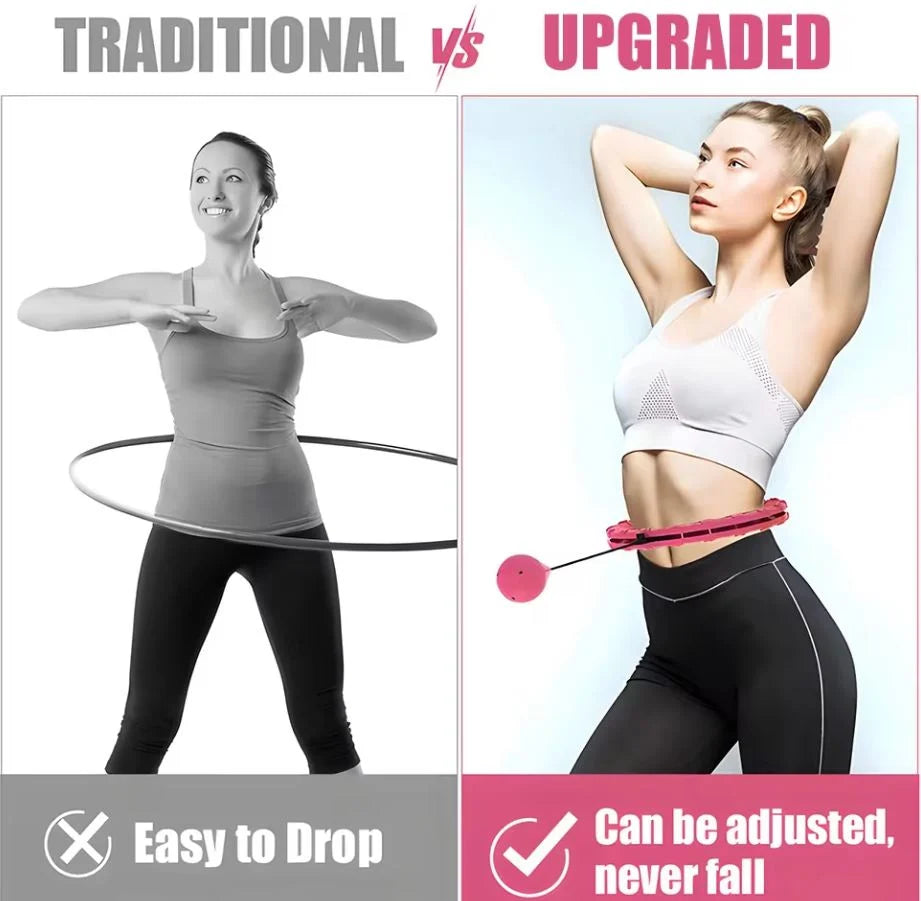 Weighted Hula Hoop Adjustable Sections & Auto-Spin Ball