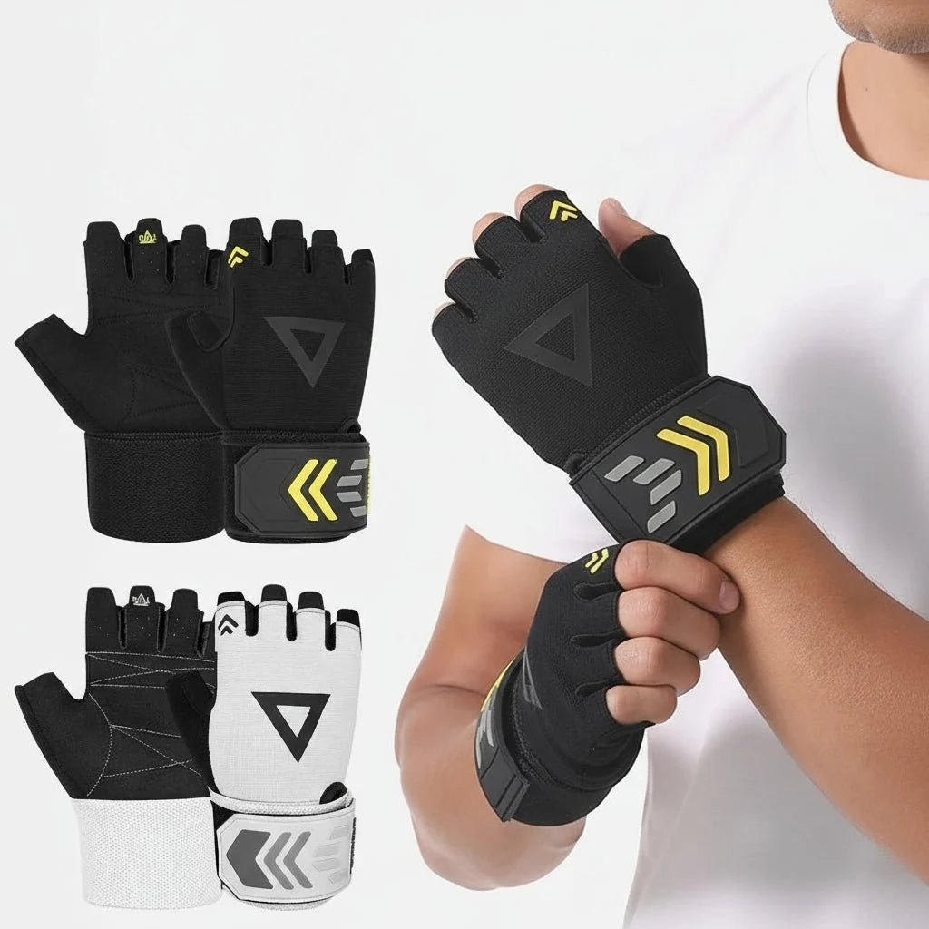 Weightlifting Gloves Breathable Mesh Padded Palms Non-Slip Grip