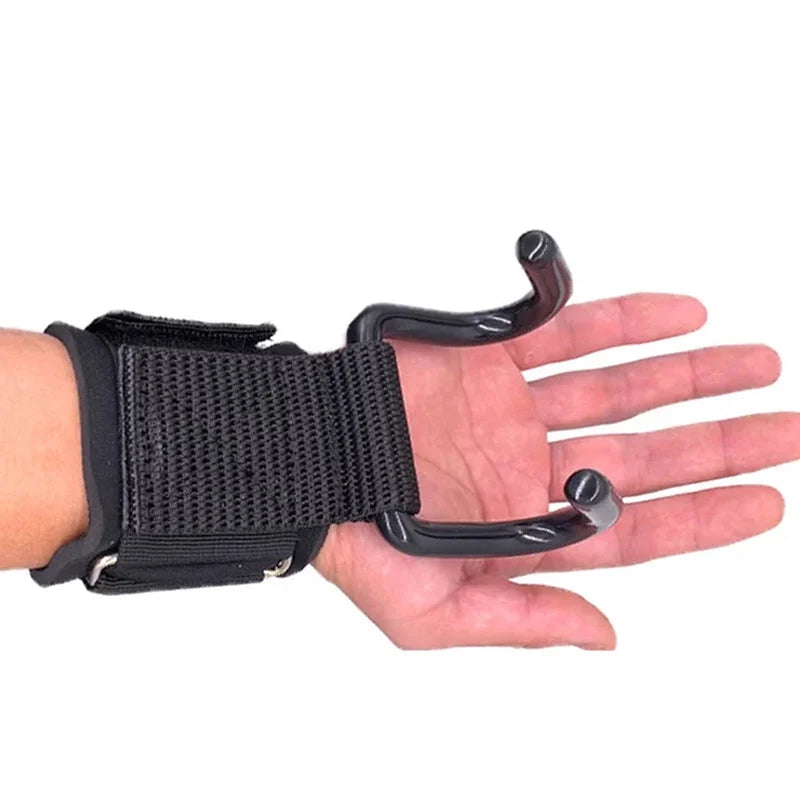 Weightlifting Hooks Steel Slip-Resistant Wrist Support