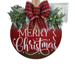 Welcome Sign Merry Christmas Wooden Rope Hanger Weather-Resistant