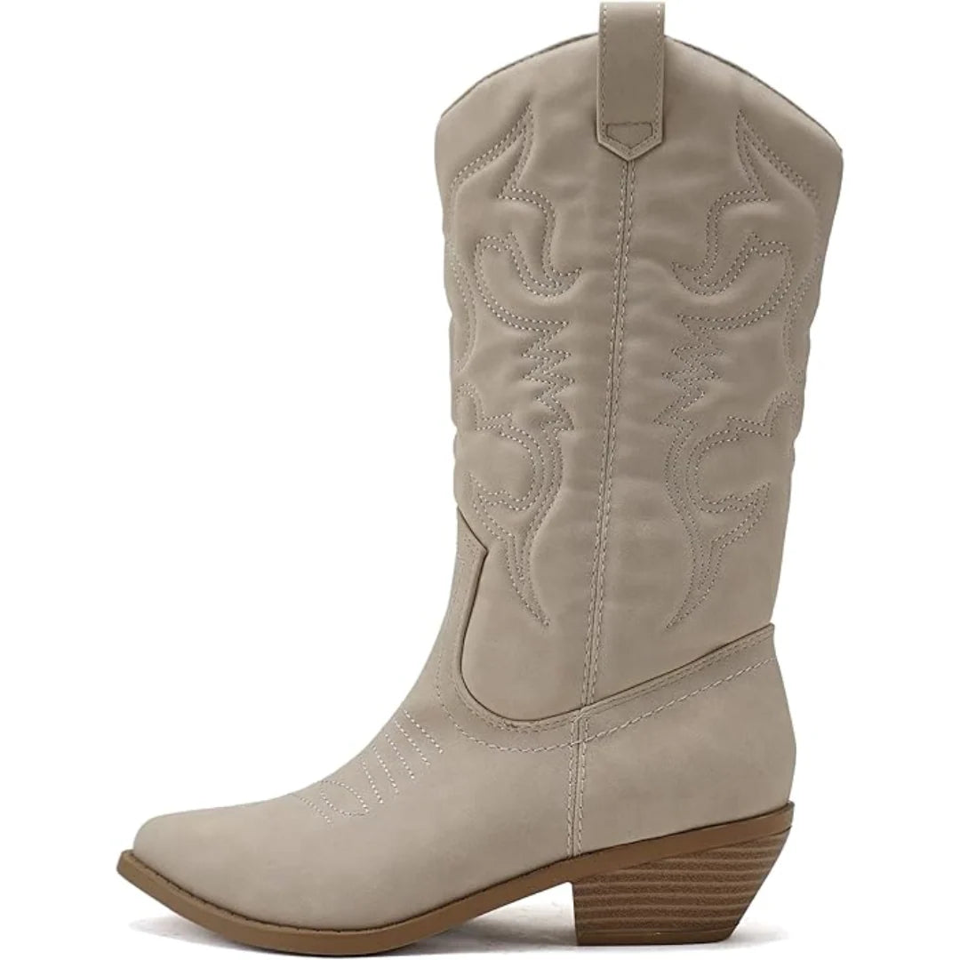 Western Boots Knee-High Pointed Toe Cushioned Insole