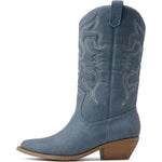 Western Boots Knee-High Pointed Toe Cushioned Insole
