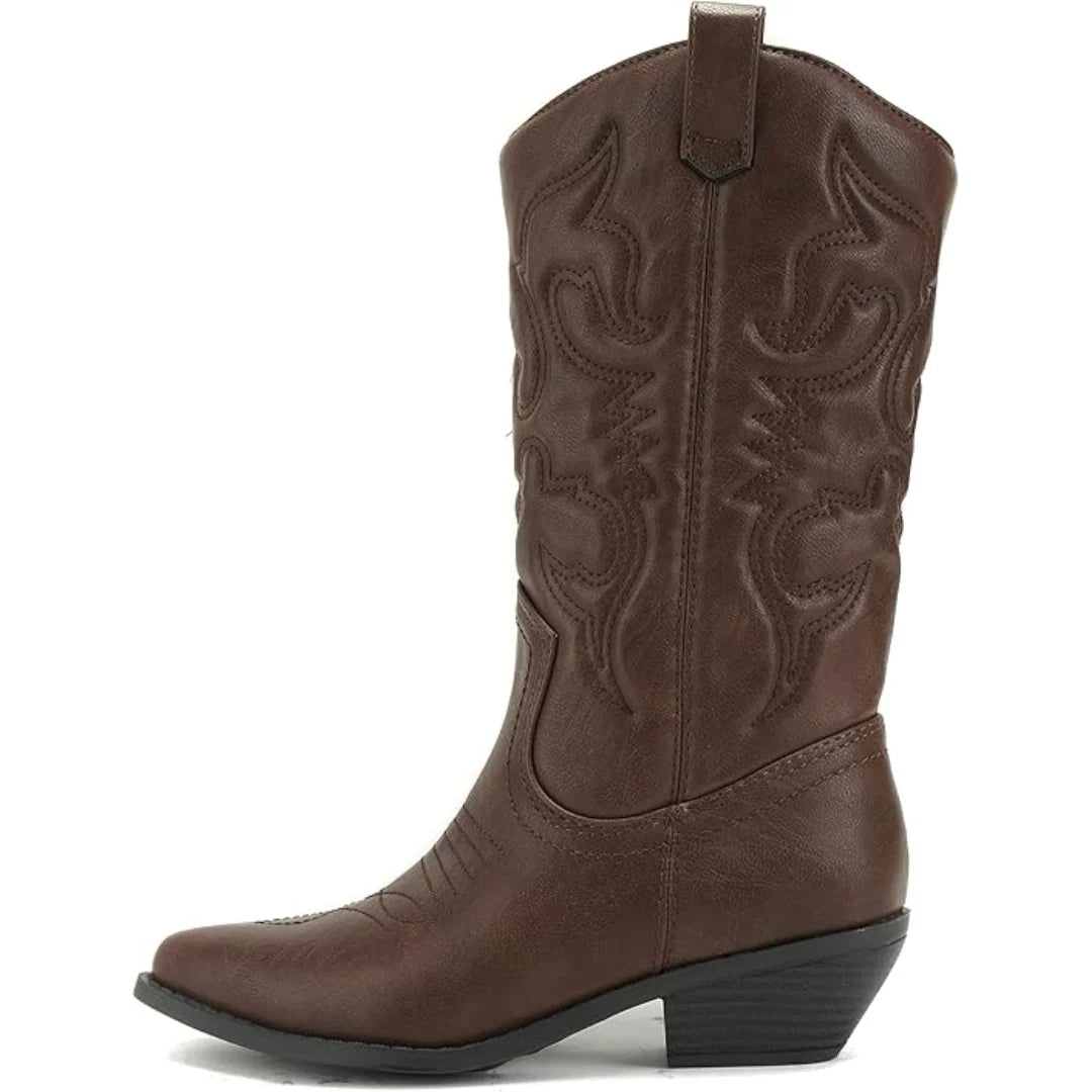 Western Boots Knee-High Pointed Toe Cushioned Insole