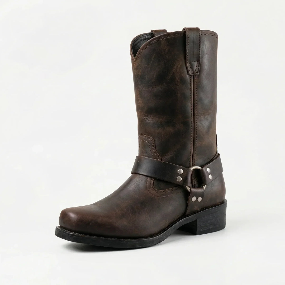 Western Boots Tall Shaft Harness Strap Cushioned Insole