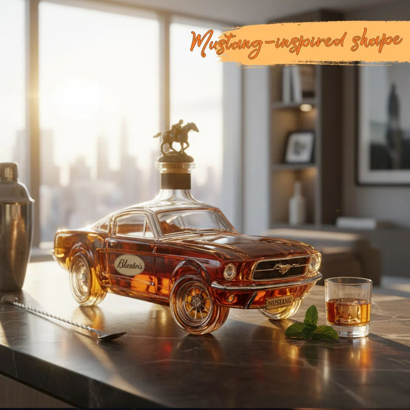 Whiskey Bottle Horse-Inspired Decorative Bar Accent