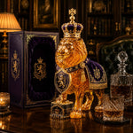 Whiskey Decanter Lion Design High-Clarity Glass 11.8 Oz