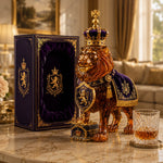 Whiskey Decanter Lion Design High-Clarity Glass 11.8 Oz