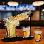Whiskey Decanter Set Gun-Shaped With Bullet-Shaped Shot Glasses