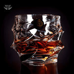 Whiskey Glass Crystal Wavy Textured Design