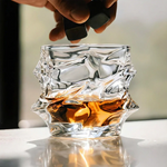 Whiskey Glass Crystal Wavy Textured Design