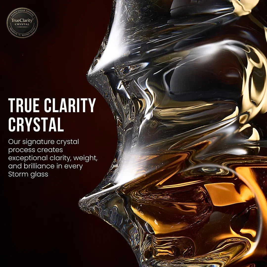 Whiskey Glass Crystal Wavy Textured Design