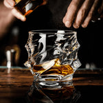 Whiskey Glass Crystal Wavy Textured Design