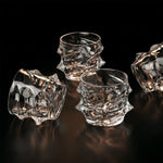Whiskey Glass Crystal Wavy Textured Design