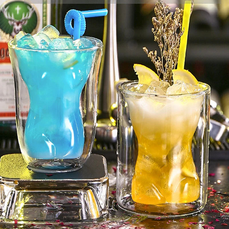 Whiskey Tumbler Double-Wall Insulated Durable Glass 250ml