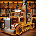 Whisky Decanter Glass Semi-Truck Design 13 Oz