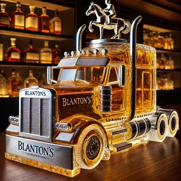 Whisky Decanter Glass Semi-Truck Design 13 Oz