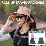 Wide Brim Sun Hat UPF50+ Ponytail Hole Packable