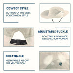 Wide Brim Sun Hat UPF50+ Ponytail Hole Packable