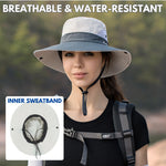 Wide Brim Sun Hat UPF50+ Ponytail Hole Packable