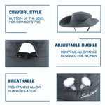Wide Brim Sun Hat UPF50+ Ponytail Hole Packable