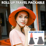 Wide Brim Sun Hat UPF50+ Ponytail Hole Packable