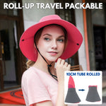 Wide Brim Sun Hat UPF50+ Ponytail Hole Packable