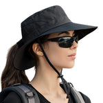 Wide Brim Sun Hat UPF50+ Ponytail Hole Packable