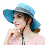 Wide Brim Sun Hat UPF50+ Ponytail Hole Packable