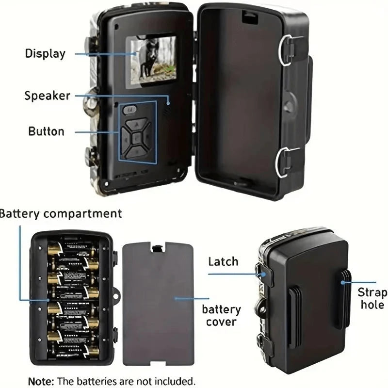 Wildlife Camera 1080p HD No-Glow Night Vision Weatherproof IP66