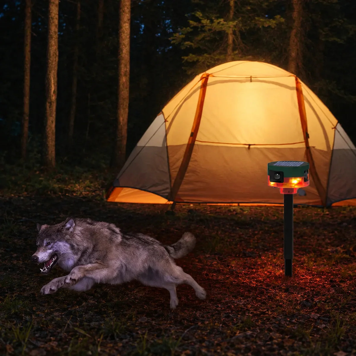 Wildlife Repeller Solar-Powered Motion-Activated Sound & Flashing Lights