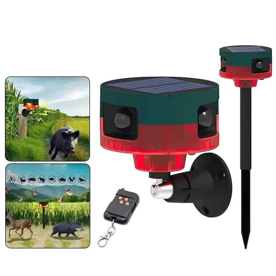 Wildlife Repeller Solar-Powered Motion-Activated Sound & Flashing Lights