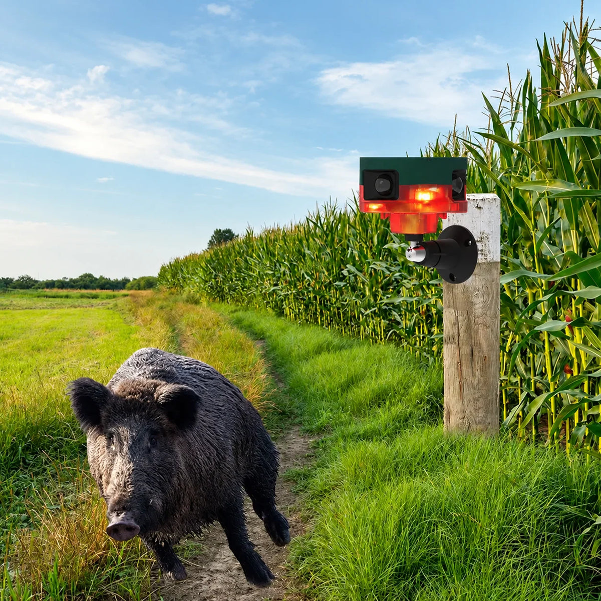 Wildlife Repeller Solar-Powered Motion-Activated Sound & Flashing Lights