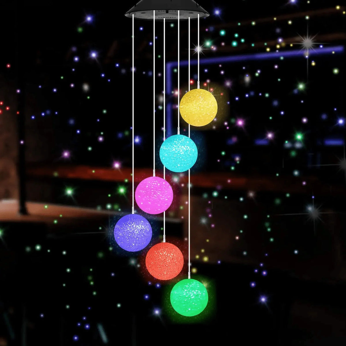 Wind Chime Lights Solar-Powered Color-Changing LED Weatherproof
