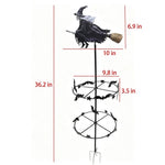 Wind Spinner Weather-Resistant Metal Halloween Witch Design