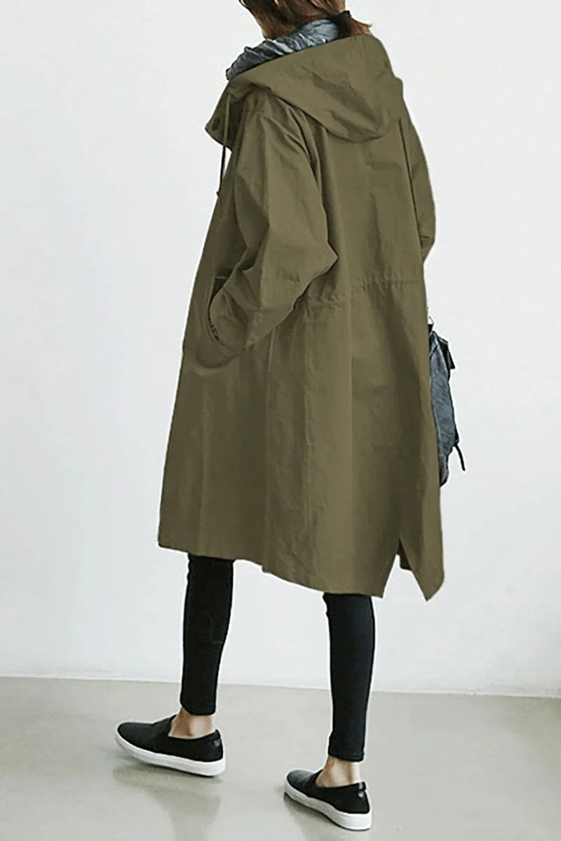 Windbreaker Jacket Lightweight Water-Repellent Adjustable Hood