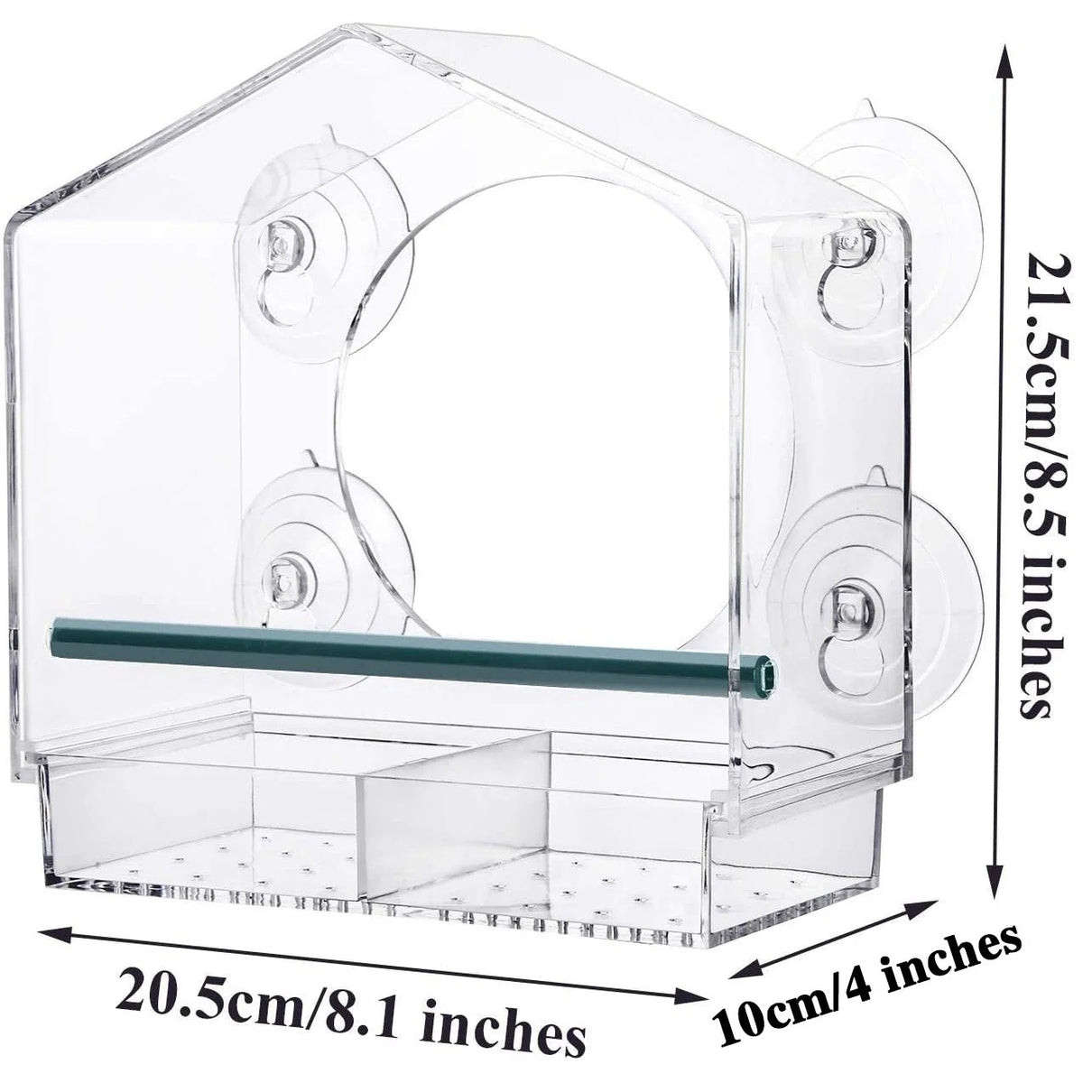Window Bird Feeder Clear Acrylic Suction Cup Mount