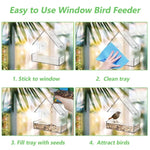Window Bird Feeder Clear Suction Cup Mount