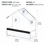 Window Bird Feeder Clear Suction Cup Mount