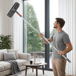 Window Cleaning Tool 2-in-1 Scrubber & Squeegee Telescopic Pole