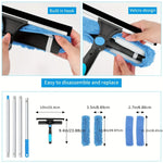 Window Cleaning Tool 2-in-1 Scrubber & Squeegee Telescopic Pole