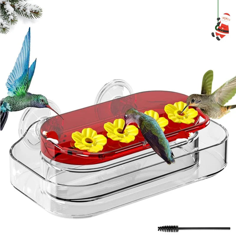 Window Hummingbird Feeder Clear Viewing Suction Mount Ant Moat