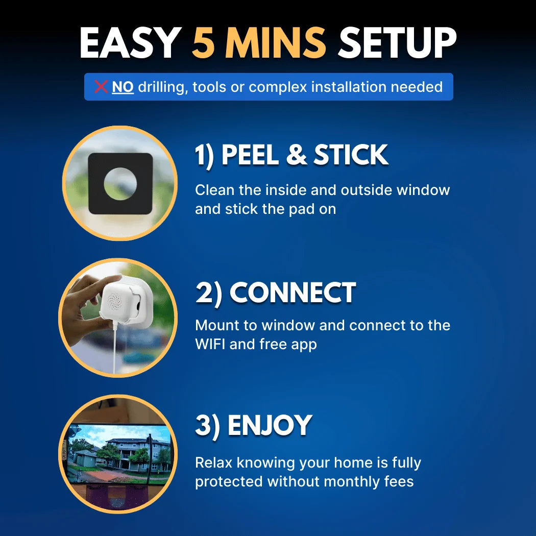 Window-Mounted Security Camera 2K Wi-Fi Night Vision