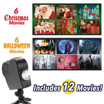 Window Projector 12 Moving Holiday Animations Adjustable Focus