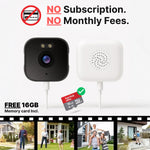 Window Security Camera 2K Video Human Detection MicroSD Storage