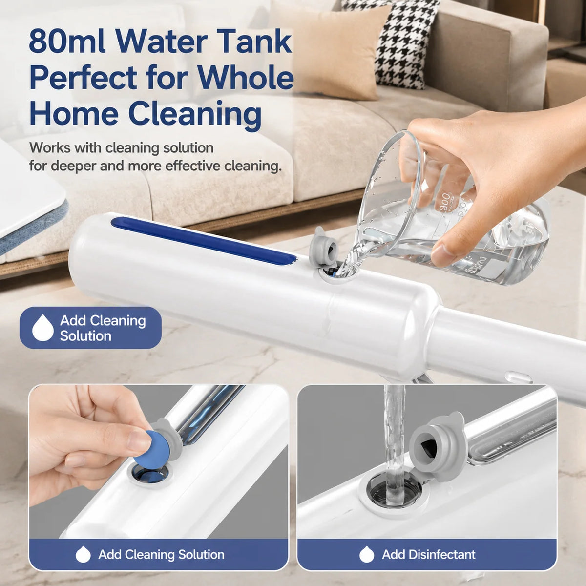 Window Squeegee Built-In Spray & Extendable Handle